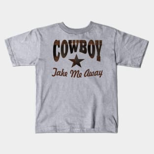 1980s western country cowgirl typography cowboy Kids T-Shirt